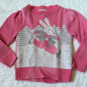 Vintage 90s pink knit bunny sweater